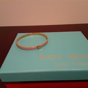 Kate Spade thin pink hinged bracelet w/spade